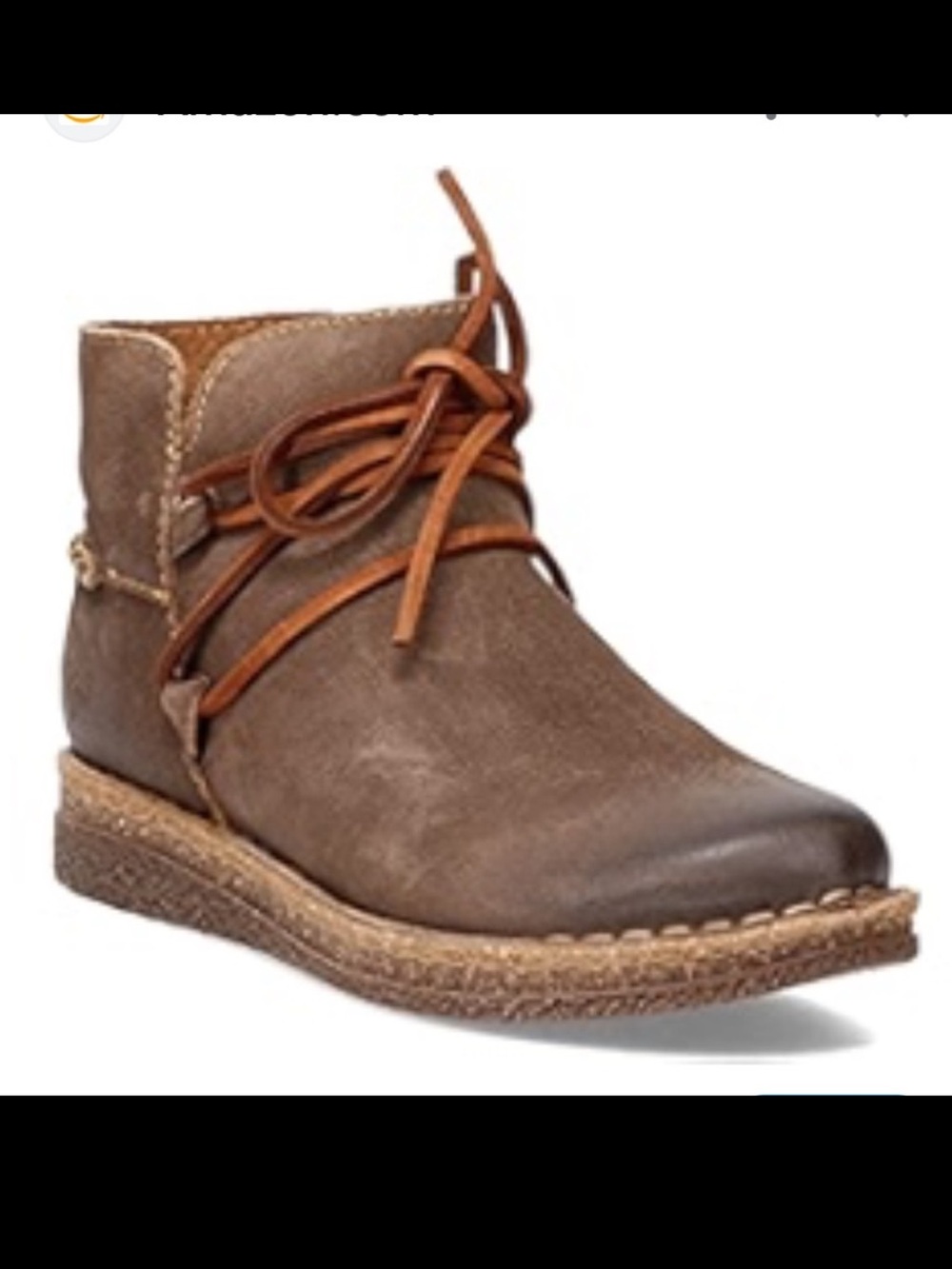 Stylish Born Woman’s Cayln Brown Distressed Suede Leather Chunky Ankle Boots 6.5